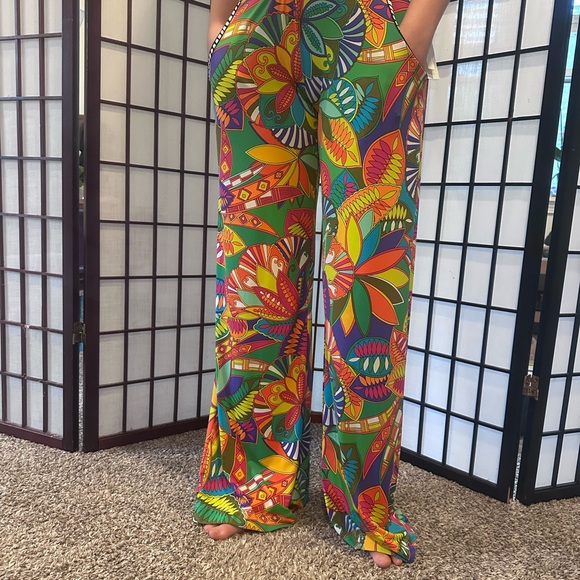 Trina Turk Designer NEW Multicolor Flowy Geometric Pants XS - Picture 8 of 8